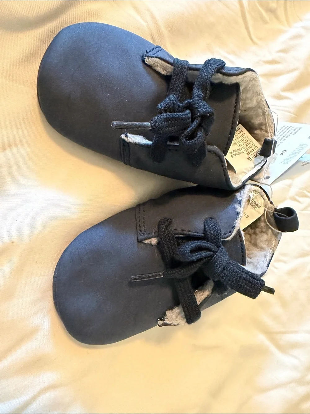 Baby Gymboree Faux Suede Lace-Up Booties – Navy | Baby Shoes | New with Tags